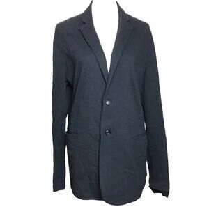 Emporio Armani Black Swiss Dot Textured Lightweight Swacket Sweater Blazer 56